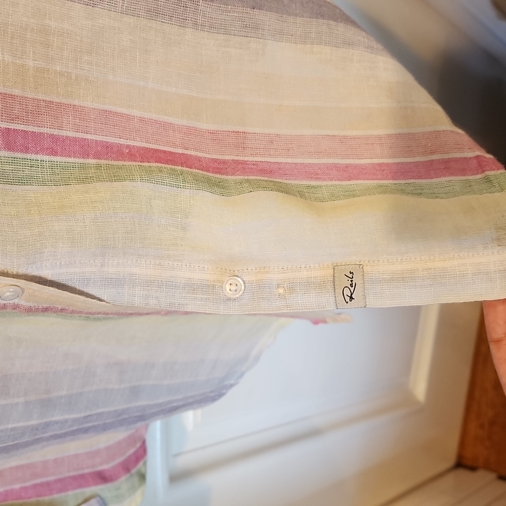 Rails Charli Rainbow Stripe Button Down Shirt - Picture 4 of 9